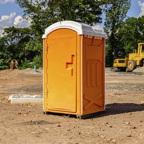 how often are the porta potties cleaned and serviced during a rental period in Amigo WV